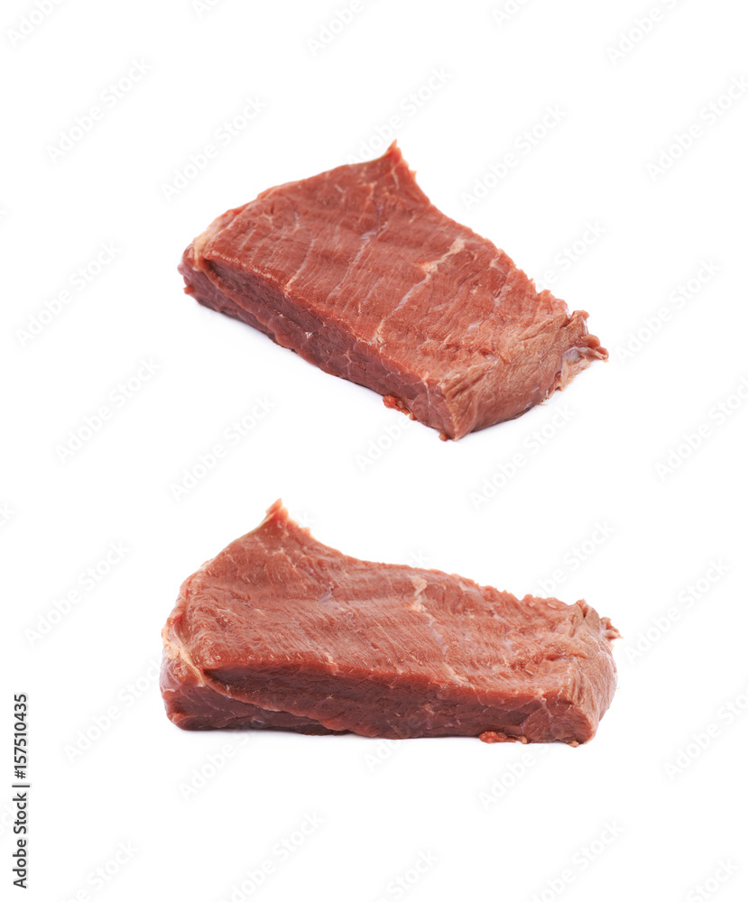 Single slice of beef meat isolated