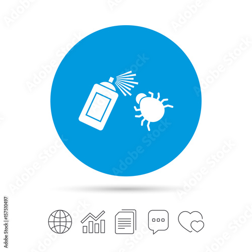 Bug disinfection sign icon. Fumigation symbol.