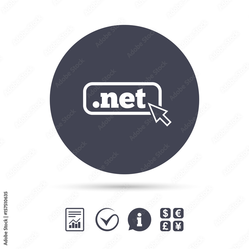 Domain NET sign icon. Top-level internet domain. Domain NET sign icon. Top-level internet domain.