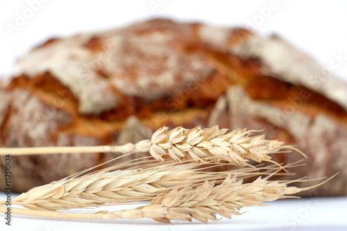 wheat ears and freshly baked bread