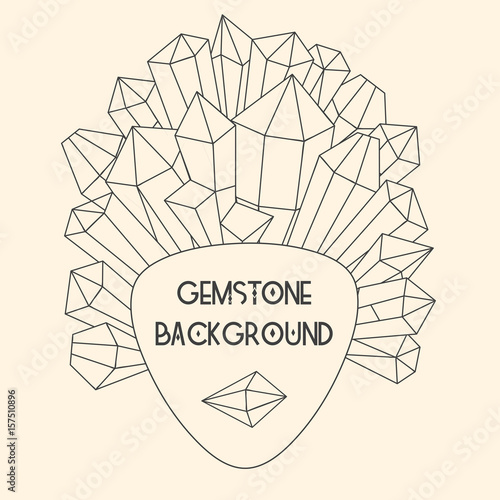 Soft triangle label with crystal splash beside it