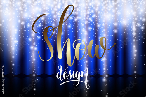 ice show design with blue curtain