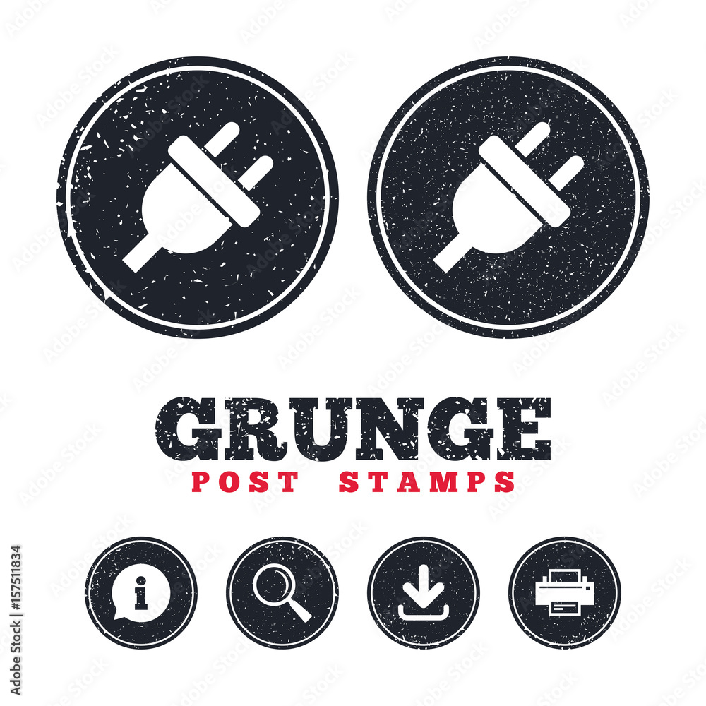 Electric plug sign icon. Power energy symbol. Electric plug sign icon. Power energy symbol.