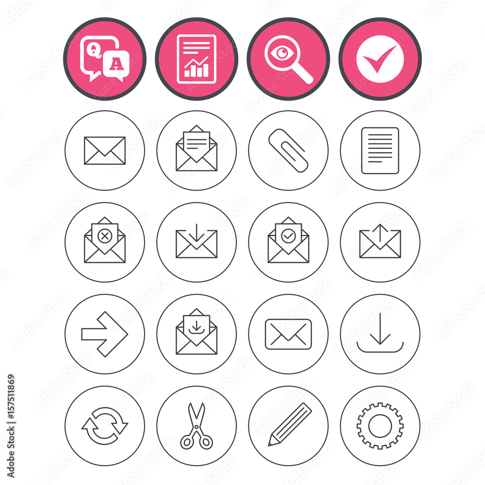 Mail services icons. Mail, clip and download. Mail services icons. Mail, clip and download.