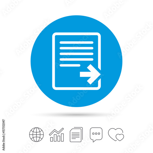 Export file icon. File document symbol.