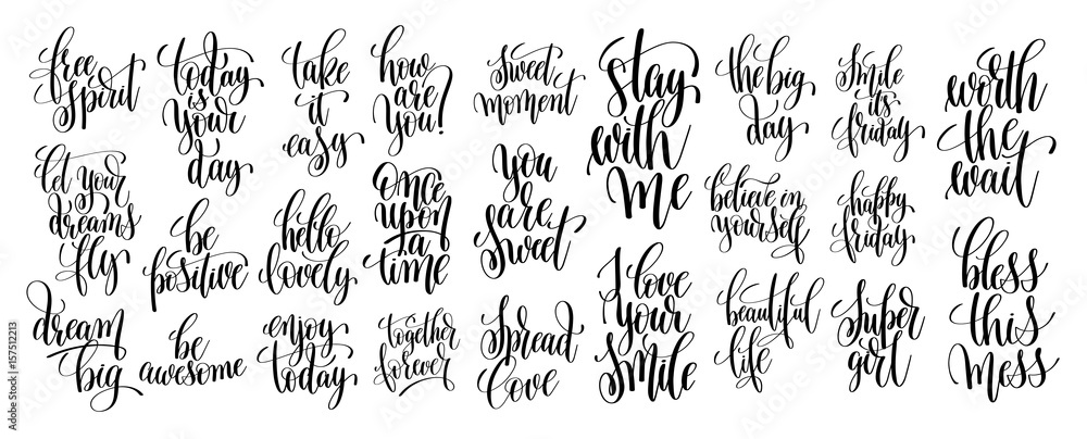 set of 25 hand written lettering motivational quotes set of 25 hand written lettering motivational quotes