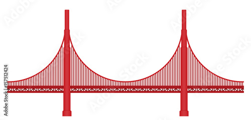 Golden Gate Bridge illustration flat vector.