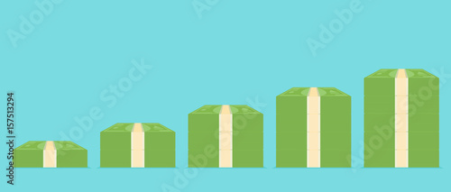 Stack of money flat vector.