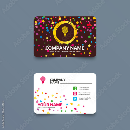 Golf ball on tee sign icon. Sport symbol.