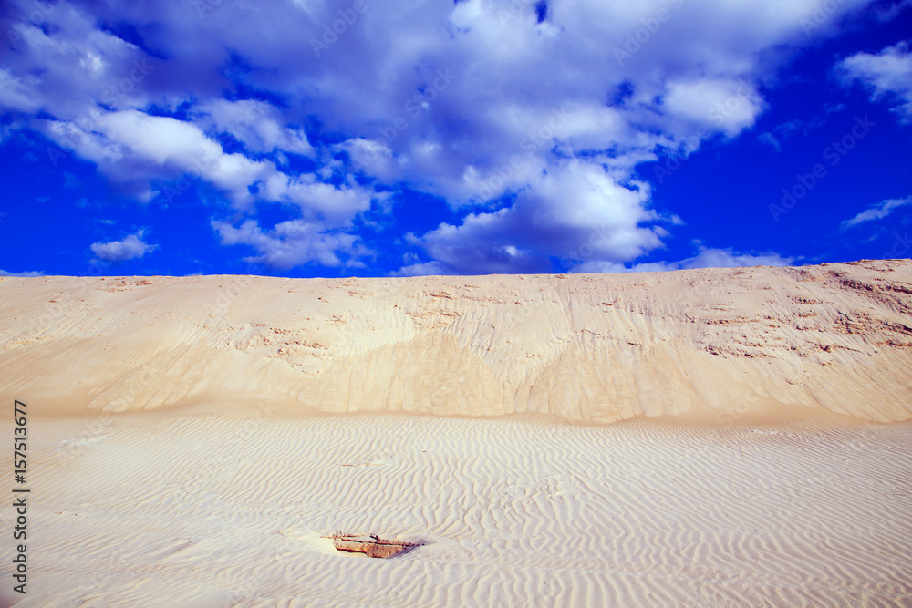 White sand dunes.