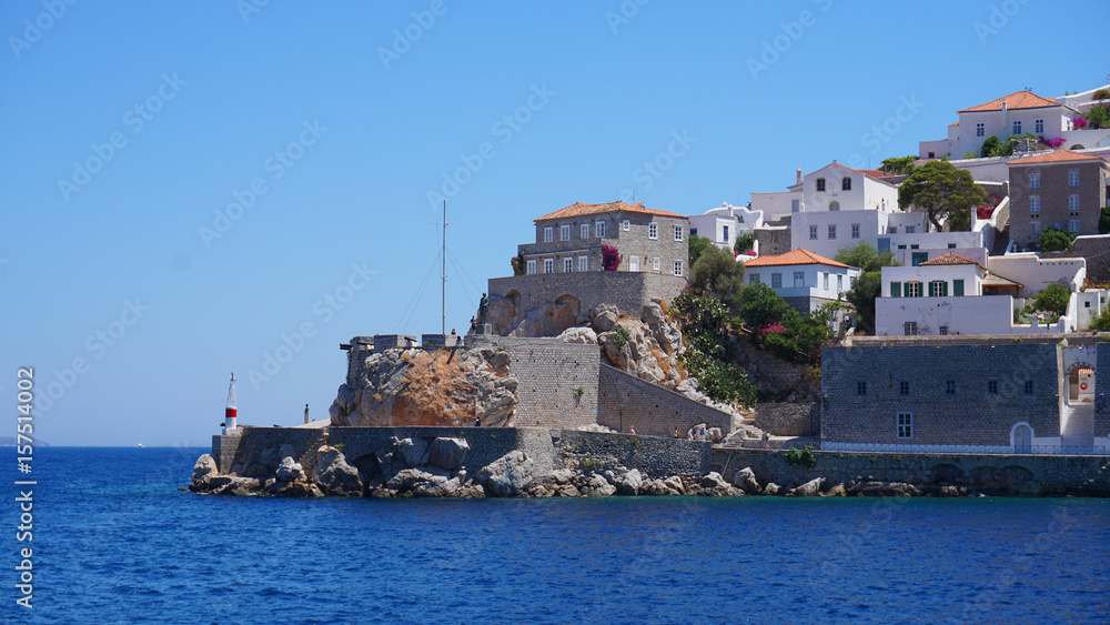 Photo of picturesque island of Hydra on a spring morning, Saronic Gulf, Greece Photo of picturesque island of Hydra on a spring morning, Saronic Gulf, Greece