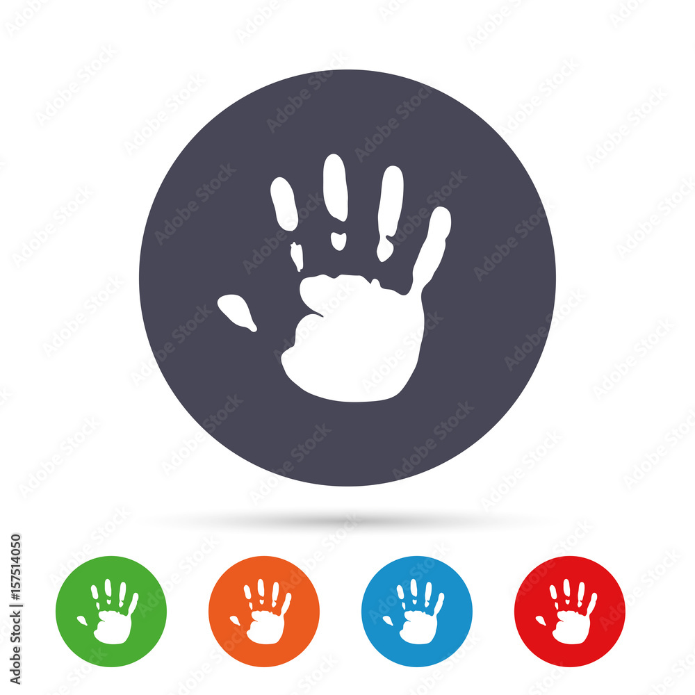 Obraz premium Hand print sign icon. Stop symbol.