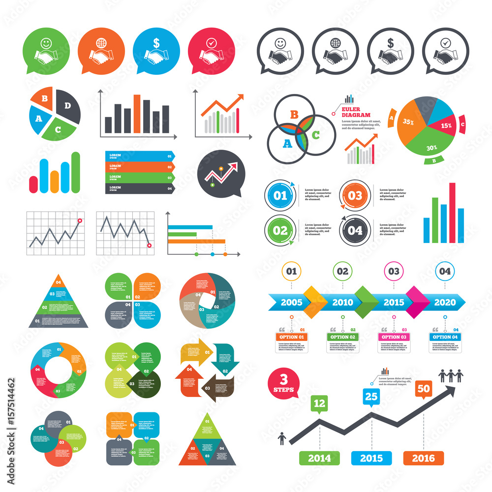 Handshake icons. World, Smile happy face. Handshake icons. World, Smile happy face.