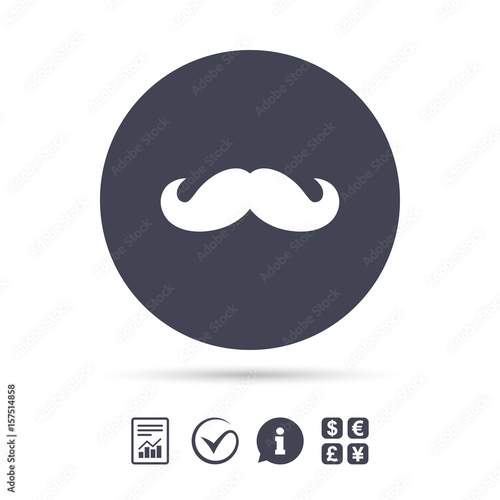 Hipster mustache sign icon. Barber symbol. Hipster mustache sign icon. Barber symbol.