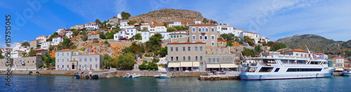 Photo of picturesque island of Hydra on a spring morning, Saronic Gulf, Greece © aerial-drone