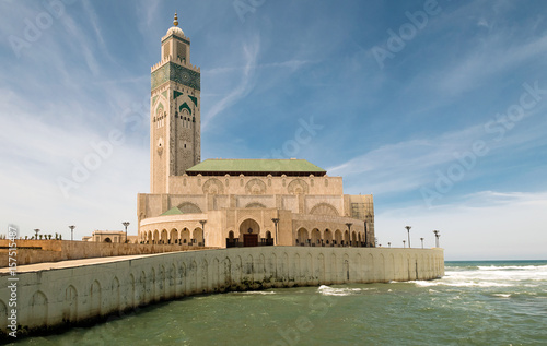 Hassan II mosque in Casablanca. Is the highest mosque in the world photo