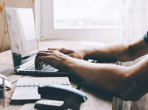 Man Working On Laptop