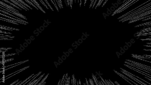 【漫画・アニメ風効果】集中線(中心：中央 楕円)／アルファ・黒線／ループ