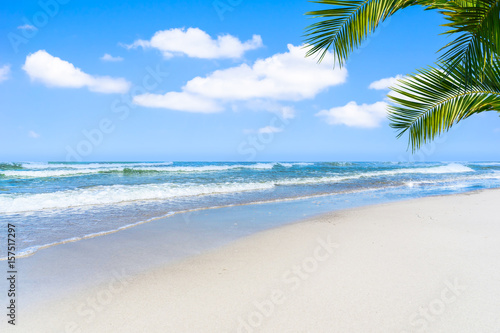 Fototapeta Naklejka Na Ścianę i Meble -  Strand, palme, meer, blauer himmel