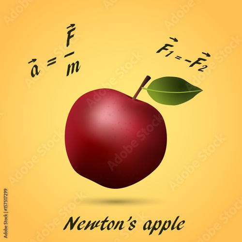 Apple made of equations and formula. Vector illustration.