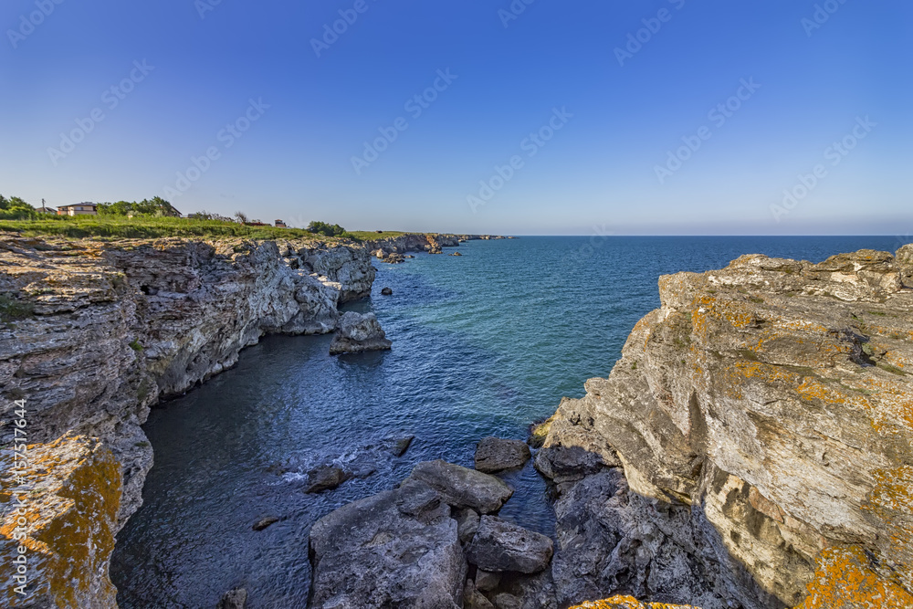 Rocky seascape near Tyulenovo village, Black Sea, Bulgaria