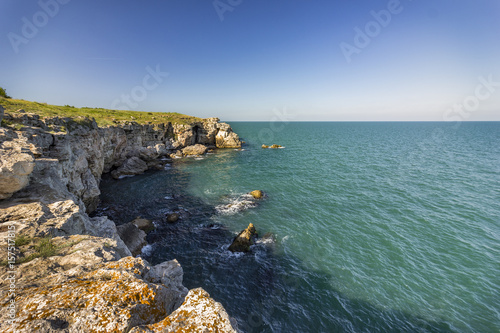 Amazing rocky coastline near Tyulenovo village, Black Sea, Bulgaria © EdVal