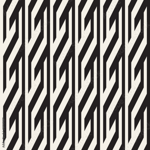 Fototapeta Naklejka Na Ścianę i Meble -  Repeating Slanted Stripes Modern Texture. Monochrome Geometric Seamless Pattern.