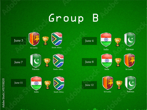 Illustration of different teams flags with shield participating in tournament 