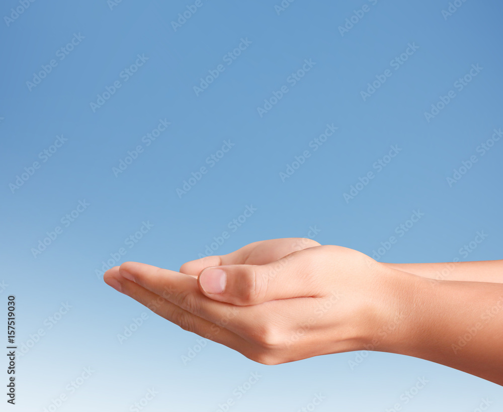 Open palm hand gesture