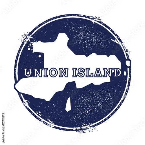 Union Island vector map. Grunge rubber stamp with the name and map of island, vector illustration. Can be used as insignia, logotype, label, sticker or badge.