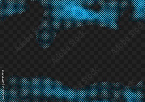 Bright blue halftone dots isolated pop art page layout. Easy to put over any graphic or image old style poster element