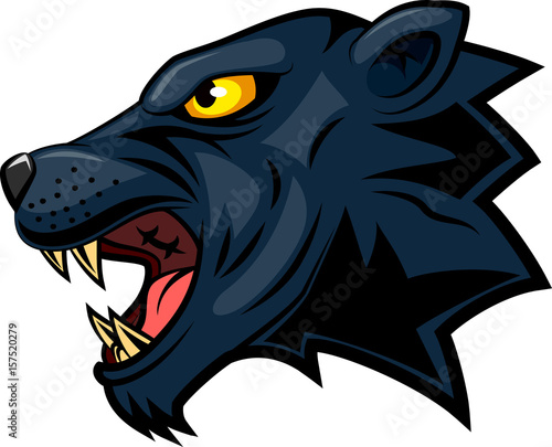 Fototapeta Naklejka Na Ścianę i Meble -  Panther mascot face. Vector illustration