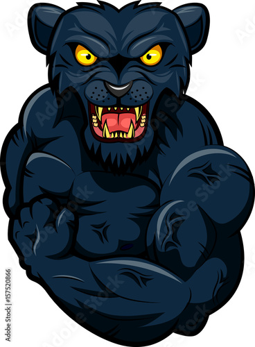 Fototapeta Naklejka Na Ścianę i Meble -  Panther strong mascot. Vector illustration