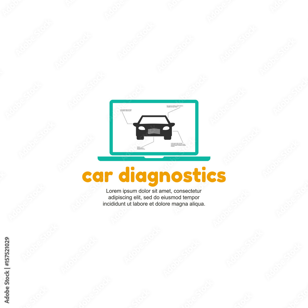 Template logo for computer diagnostics of cars