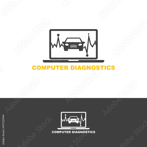 Template logo for computer diagnostics of cars
