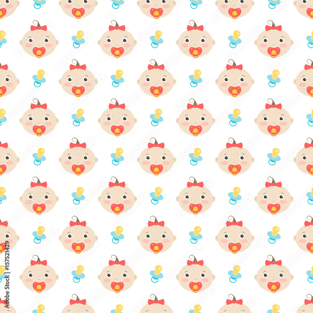 seamless pattern with baby girl seamless pattern with baby girl