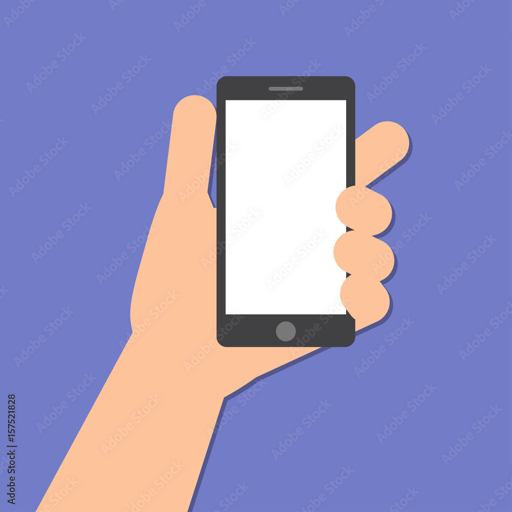 hand holds a smart phone in the vertical position. hand holds a smart phone in the vertical position.