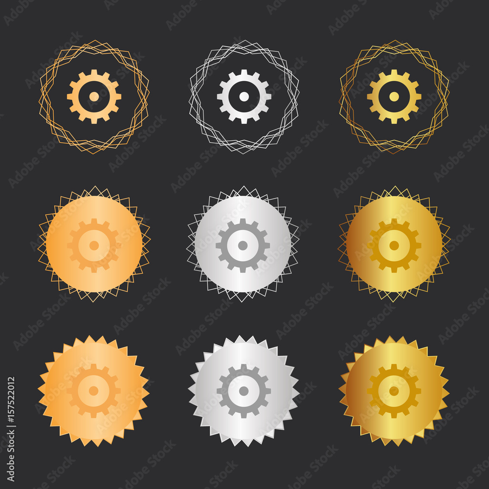 Zahnrad Einstellungen - Bronze, Silber, Gold Medaillen Zahnrad Einstellungen - Bronze, Silber, Gold Medaillen