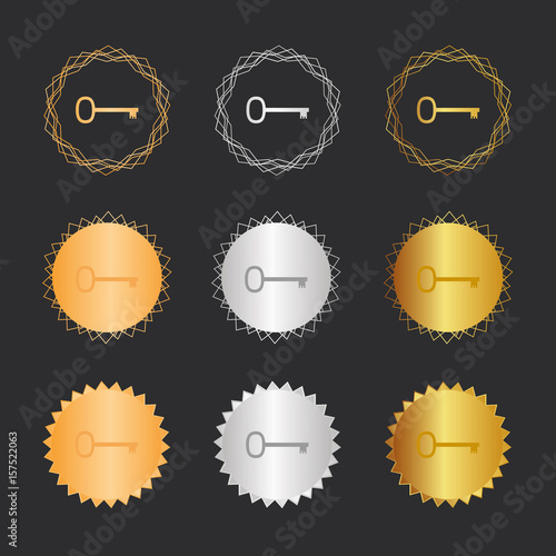Schlüssel retro - Bronze, Silber, Gold Medaillen