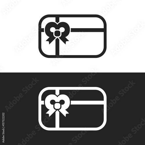 Gift card with bow icon