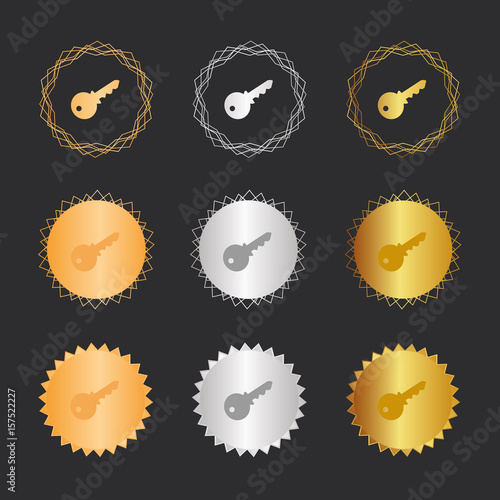 Schlüssel Sicherheit - Bronze, Silber, Gold Medaillen