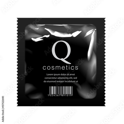 Realistic Black color template Packaging Foil