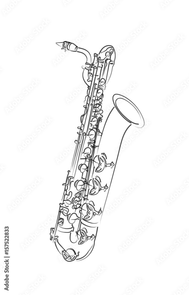 saxophone baryton Stock Vector | Adobe Stock