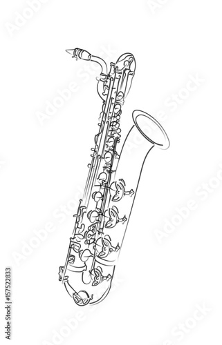 Saxophone Baryton Stock Vector Adobe Stock Saxophone Baryton Stock Vector Adobe Stock