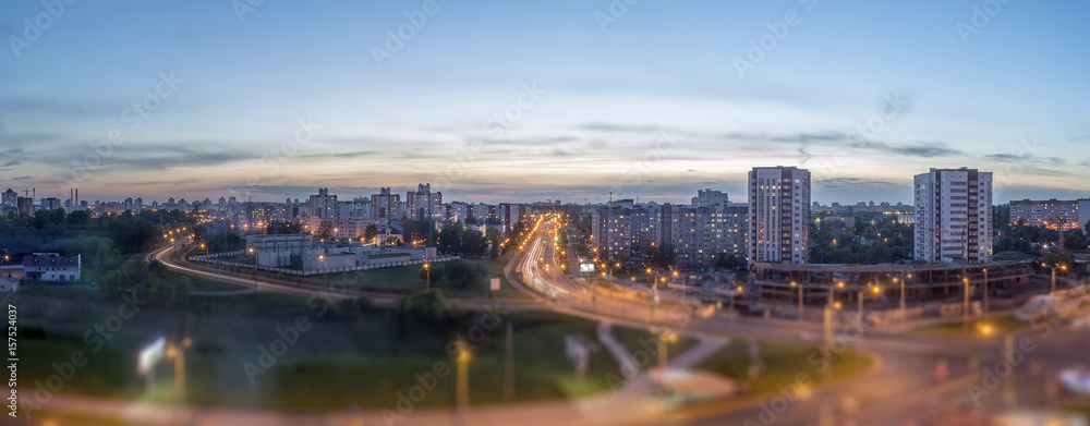 Fototapeta premium Panorama Minsk night.
