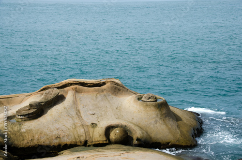 Weathered rock closeup at Yeliu in the northern coast of Taiwan