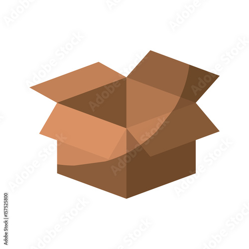 colorful silhouette of box of cardboard opened without contour and shading vector illustration