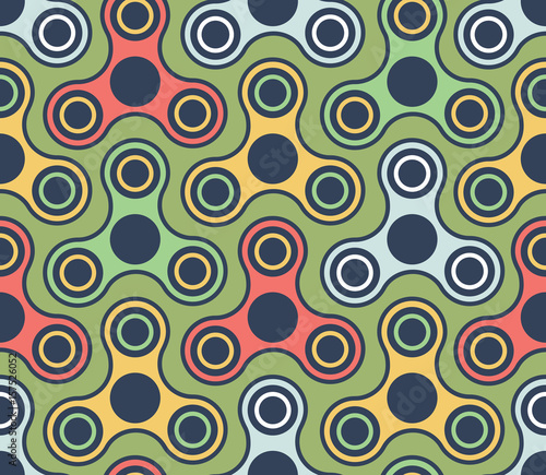 Hand Spinner emblems. Vector pattern