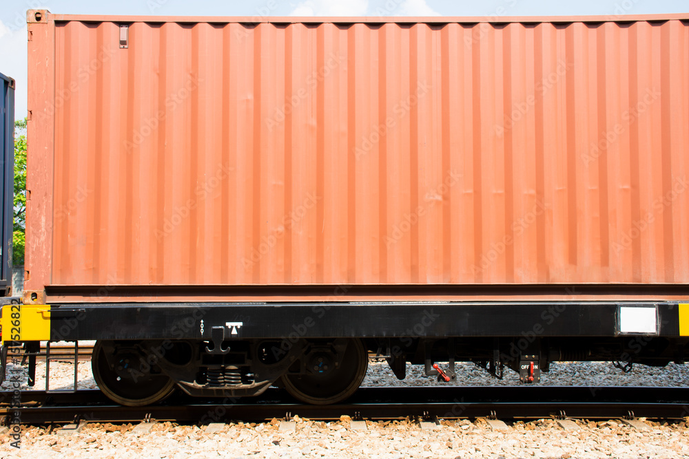 shipping container by train.