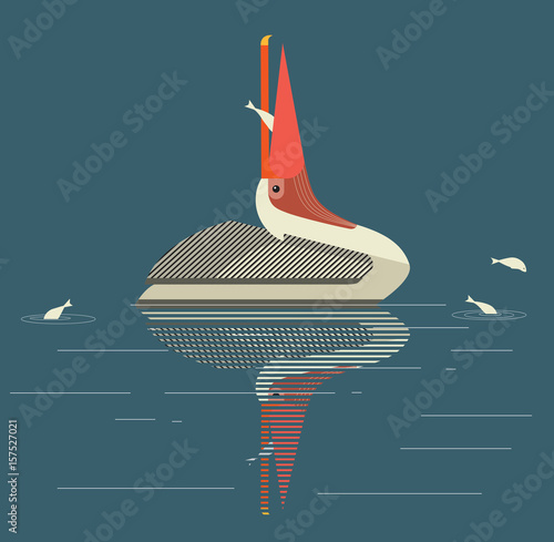 Pelican catches fish